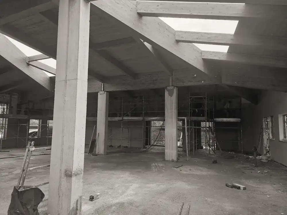 Timber roof of a residence under construction