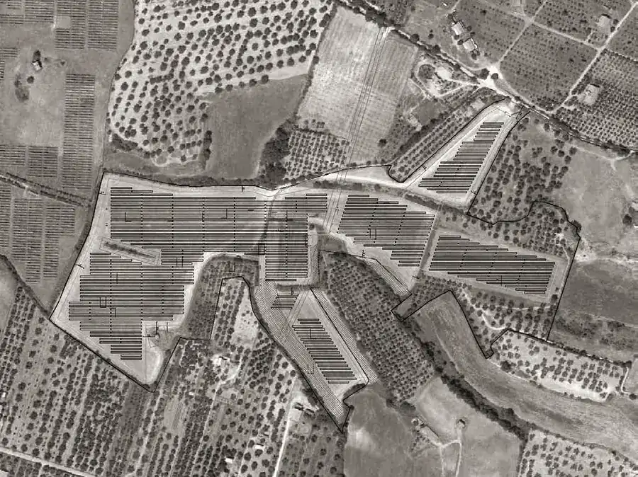 Layout of the agrivoltaic plant on orthophoto