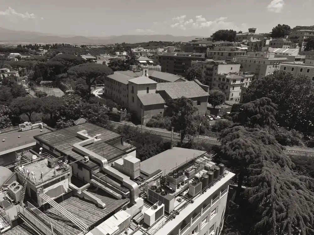 San Sebastiano Hospital, Frascati, aerial view