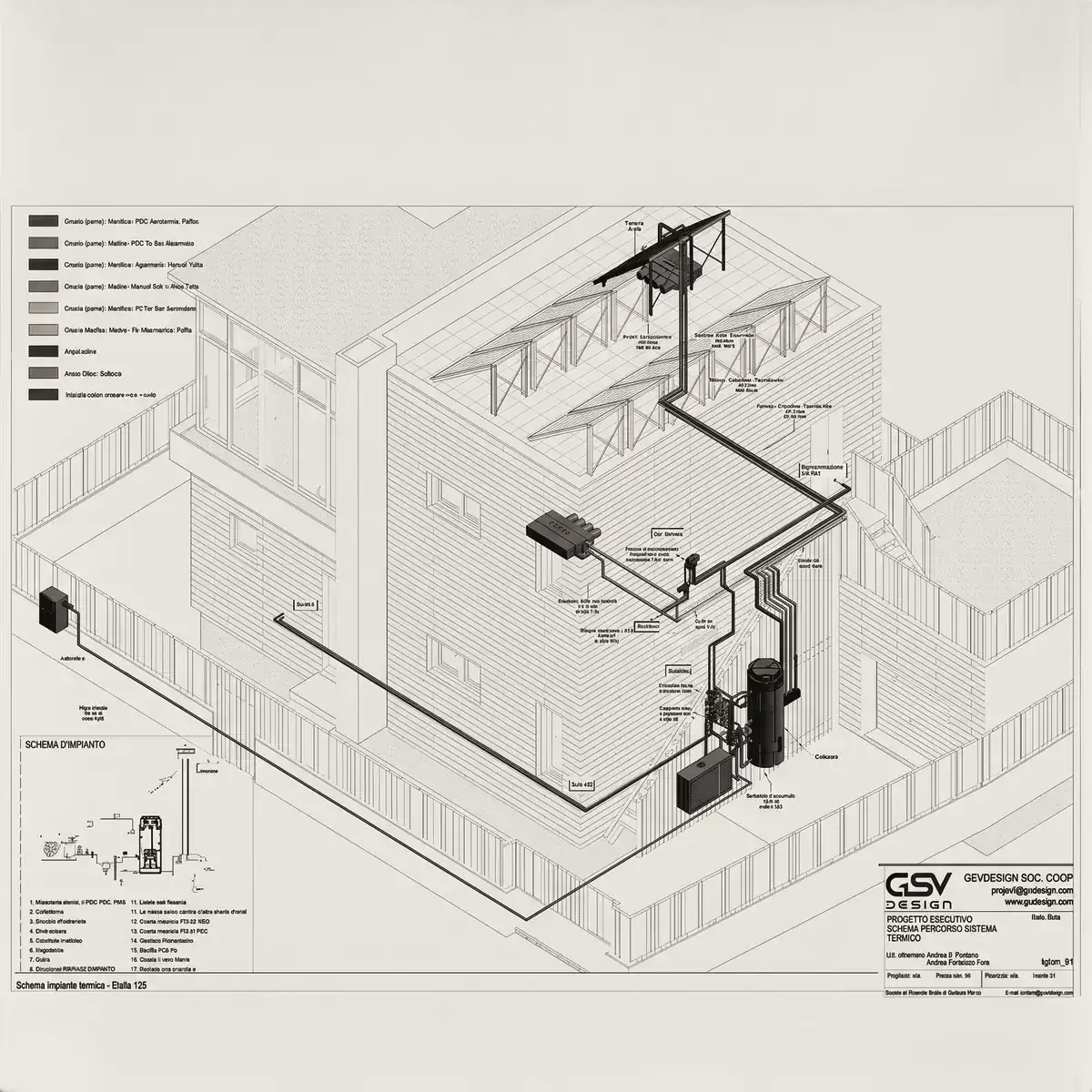 Mechanical services diagram for a residence