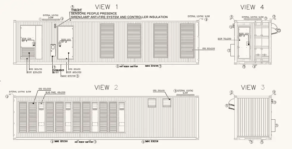 Views of the conversion and transformer substation